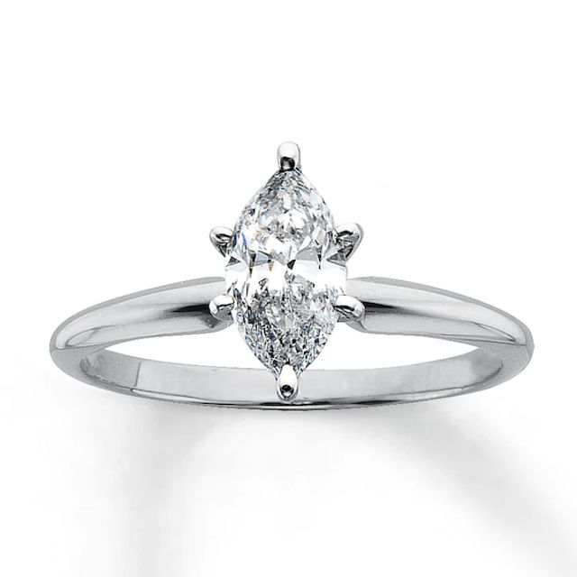 Kay Diamond Solitaire Ring 1 carat Marquise 14K White Gold