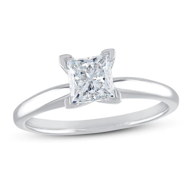 Diamond Solitaire Engagement Ring 1/ ct tw Princess-cut 10K White Gold (I/I3