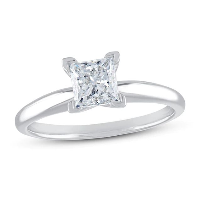 Diamond Solitaire Engagement Ring 1 ct tw Princess-cut 10K White Gold (I/I3)