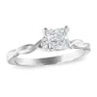 Kay Diamond Solitaire Engagement Ring 3/4 ct tw Princess/Round 14K White Gold