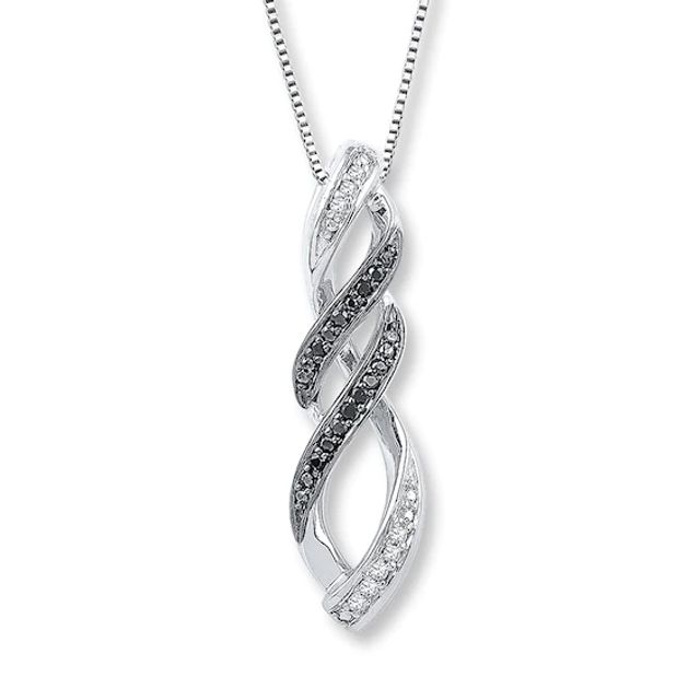 Infinity Necklace 1/10 ct tw Diamonds Sterling Silver & 10K Rose Gold | Kay