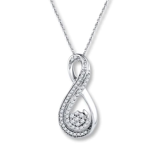 Diamond Infinity Necklace 1/4 ct tw Round-cut Sterling Silver