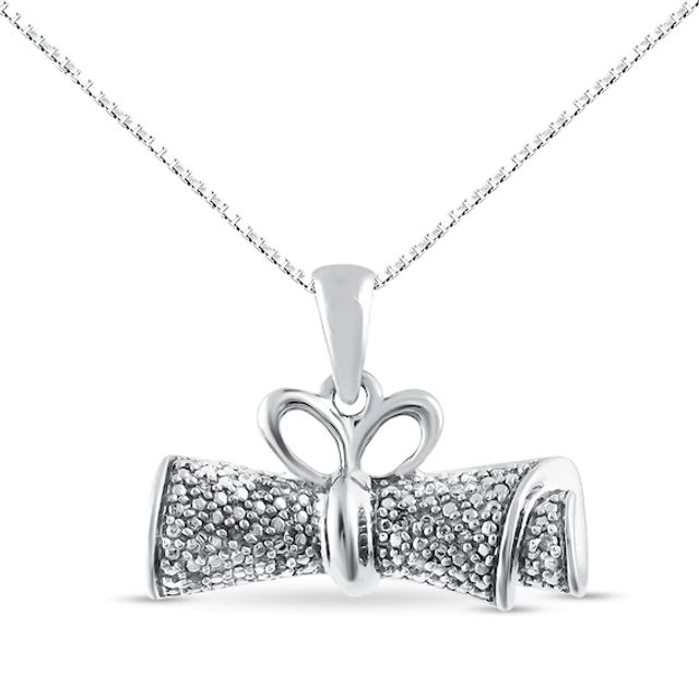 Kay Diploma Necklace Diamond Accents Sterling Silver