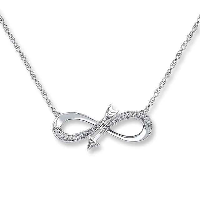 Infinity Arrow Necklace 1/20 ct tw Diamonds Sterling Silver