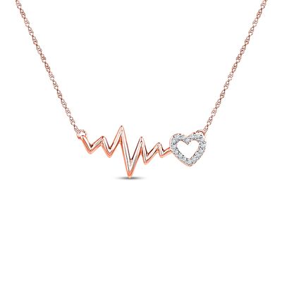 Kay Heartbeat Necklace 1/20 ct tw Diamonds 10K Rose Gold