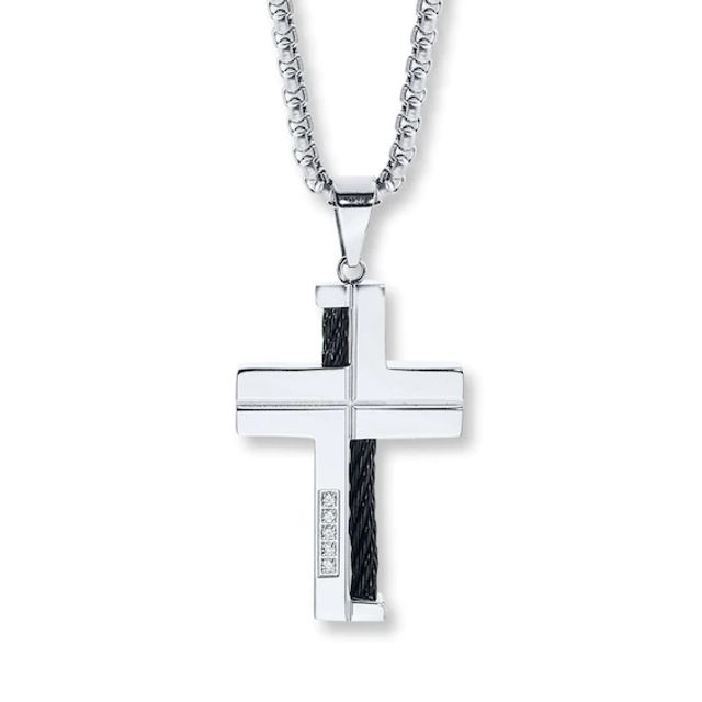 Kay Men's Cross Necklace Diamond 