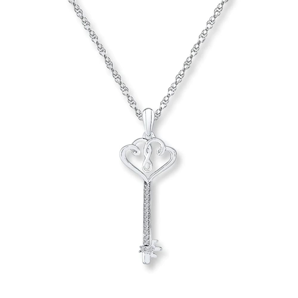 Kay Key Necklace 1/20 ct tw Diamonds Sterling Silver | Pueblo Mall