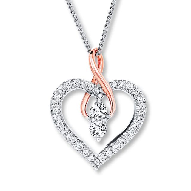 Ever Us Heart Necklace 1/2 ct tw Diamonds 14K 2-Tone Gold