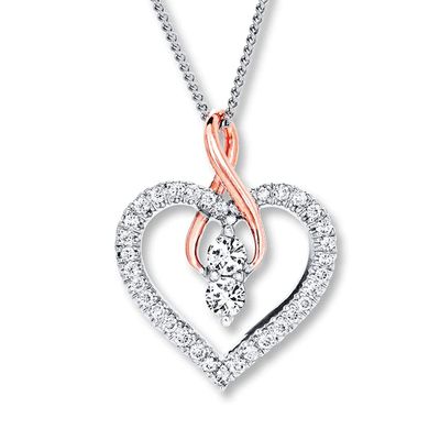 Kay Ever Us Heart Necklace 1/2 ct tw Diamonds 14K 2-Tone Gold