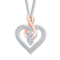 Ever Us Heart Necklace 1/4 ct tw Diamonds 14K Two-Tone Gold 19"