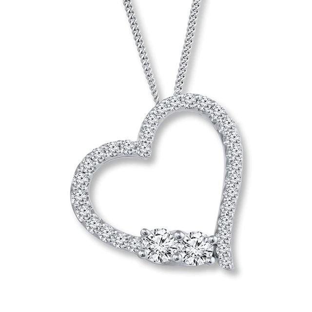 Ever Us Heart Necklace 1/2 ct tw Diamonds 14K White Gold