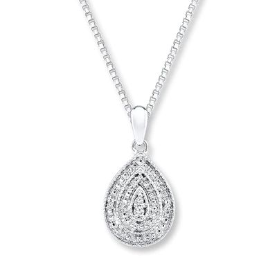 Diamond Necklace Sterling Silver