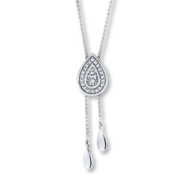 Bolo Necklace 1/8 ct tw Diamonds Sterling Silver