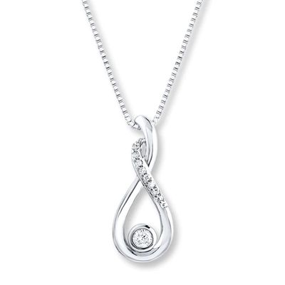 Kay Diamond Necklace 1/10 ct tw Round-cut 10K Sterling Silver