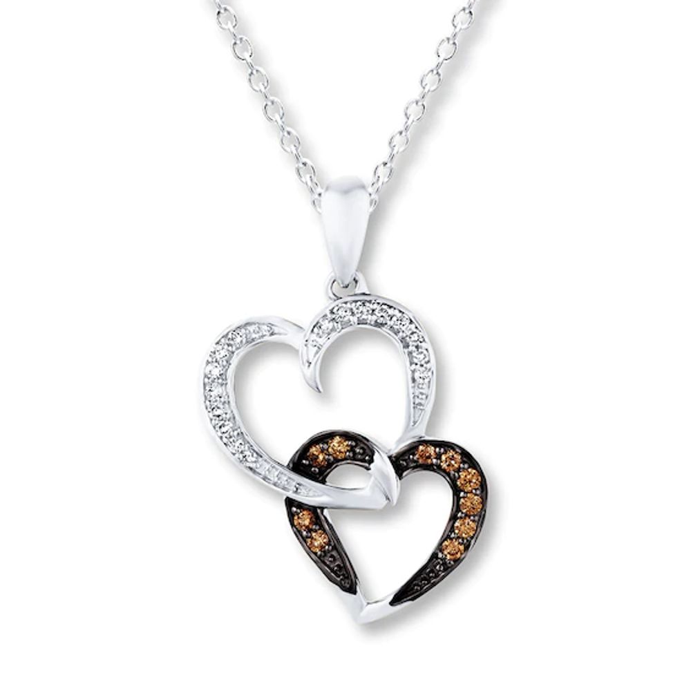 Kay Love Entwined Diamond Looping Heart Necklace 1/3 ct tw 10K White Gold  18