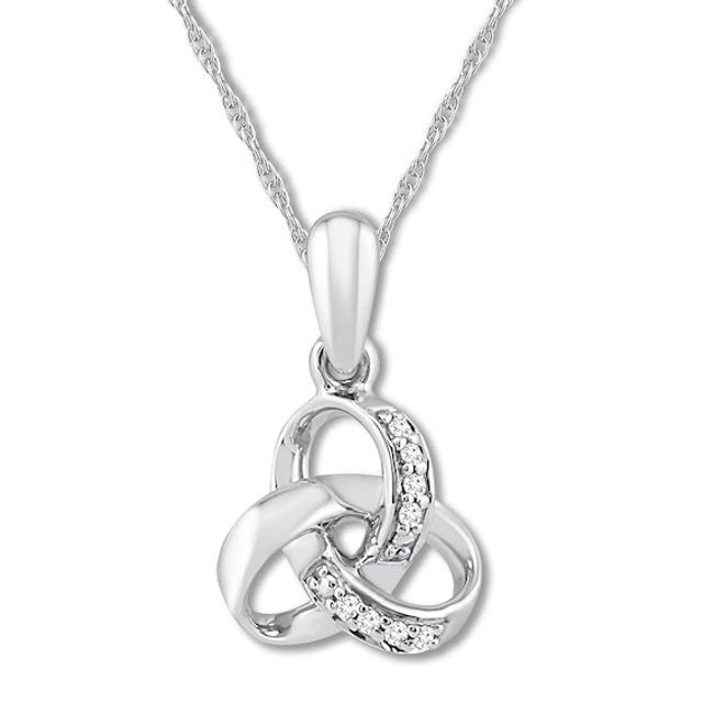 Kay Diamond Knot Necklace Sterling Silver 18"