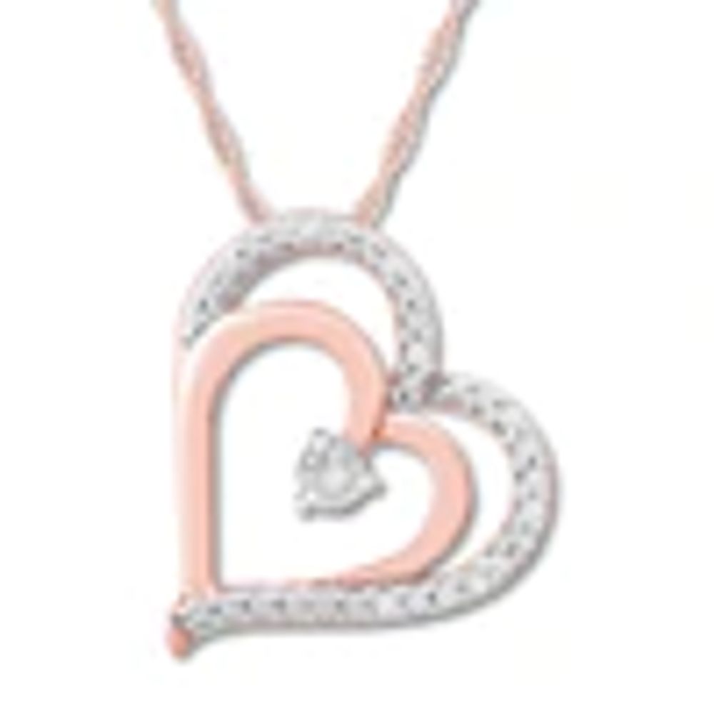 Kay Diamond Heart Necklace 10K Rose Gold 18"