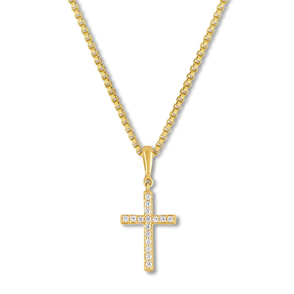 Kay Outlet Previously Owned Diamond Cross Necklace 1/4 ct tw Round-cut  Sterling Silver | Mall of America®