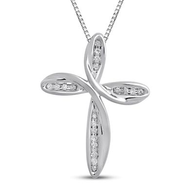 Kay Diamond Cross Necklace 1/20 ct tw Sterling Silver 18"