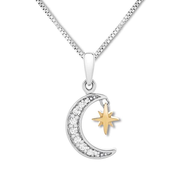 N11887 Moon and Star Diamond Necklace | Meira T - Freedman Jewelers