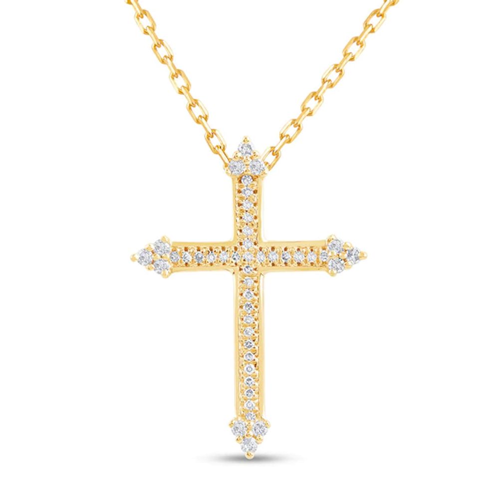 Diamond Cross Necklace 1/6 ct tw Stainless Steel 22