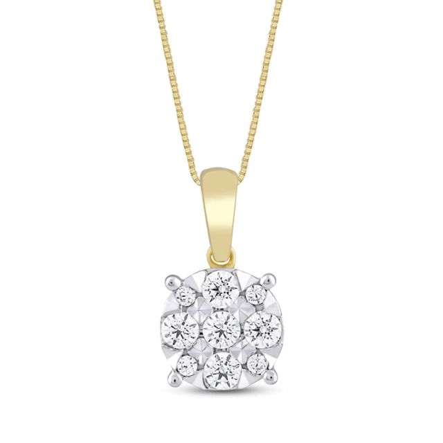 Diamond Necklace 1/4 ct tw 10K Yellow Gold 18"