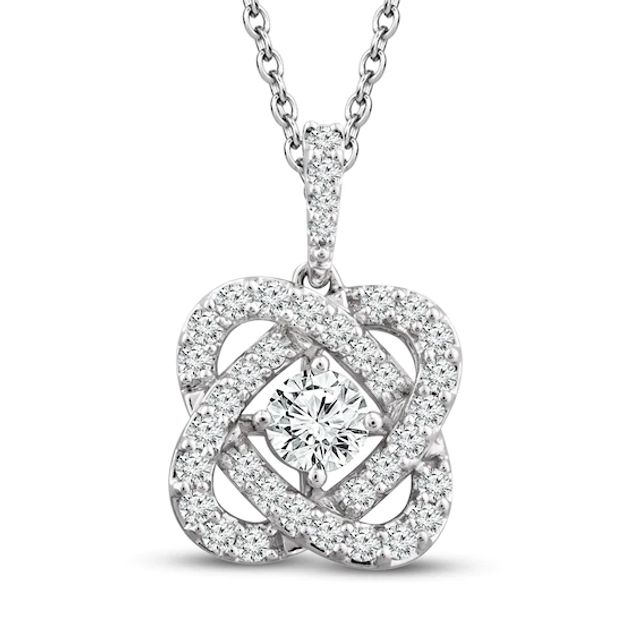 Center of Me Diamond Necklace 1 ct tw 14K White Gold 18"