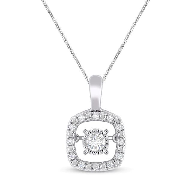 Unstoppable Love Necklace 1/10 ct tw Sterling Silver 19