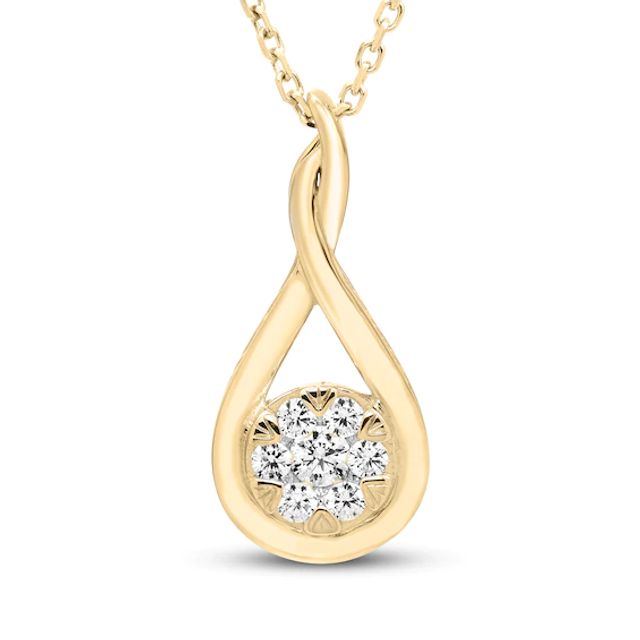 Diamond Necklace 1/5 ct tw 10K Yellow Gold 18"