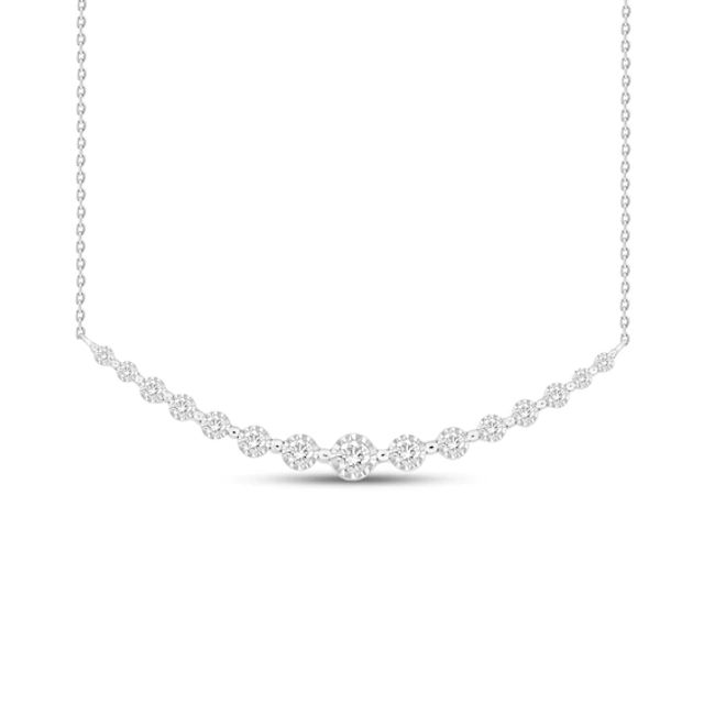Kay Diamond Fashion Necklace 1/4 ct tw Round-cut 10K White Gold 18"