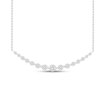 Kay Diamond Fashion Necklace 1/4 ct tw Round-cut 10K White Gold 18"