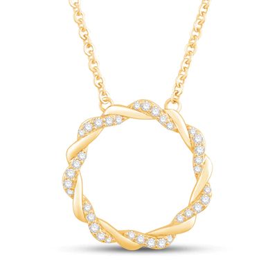 Kay Circle of Gratitude Diamond Necklace 1/4 ct tw Round-cut 10K Yellow Gold 19"
