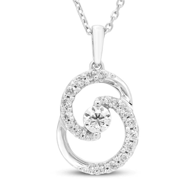 Kay Encircled by Love Diamond Necklace 1/ ct tw Round-cut 10K Gold 18
