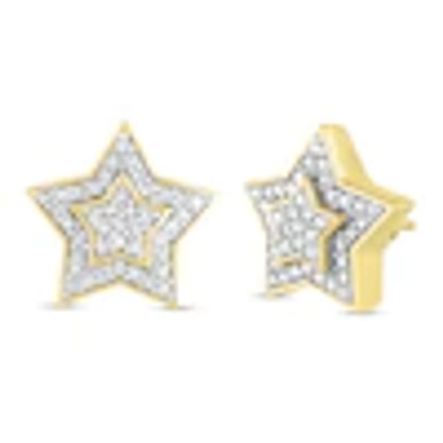 Men's Diamond Earrings 1/4 ct tw Round-cut 10K White Gold