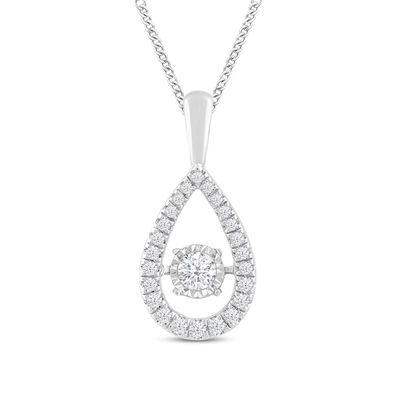 Kay Unstoppable Love Diamond Pear Necklace 1/2 ct tw Round-cut 10K White Gold 19"