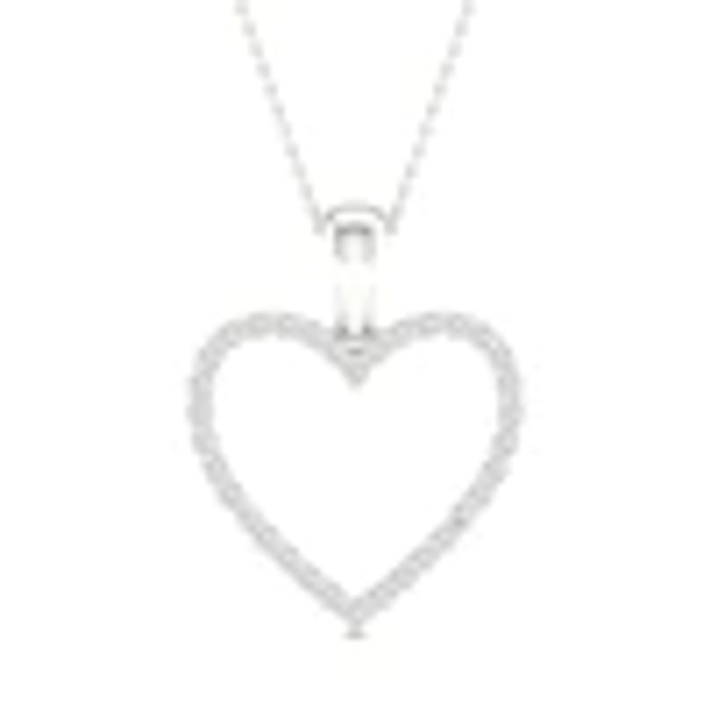 Kay Diamond Heart Necklace 1/5 ct tw Round-Cut Sterling Silver 18