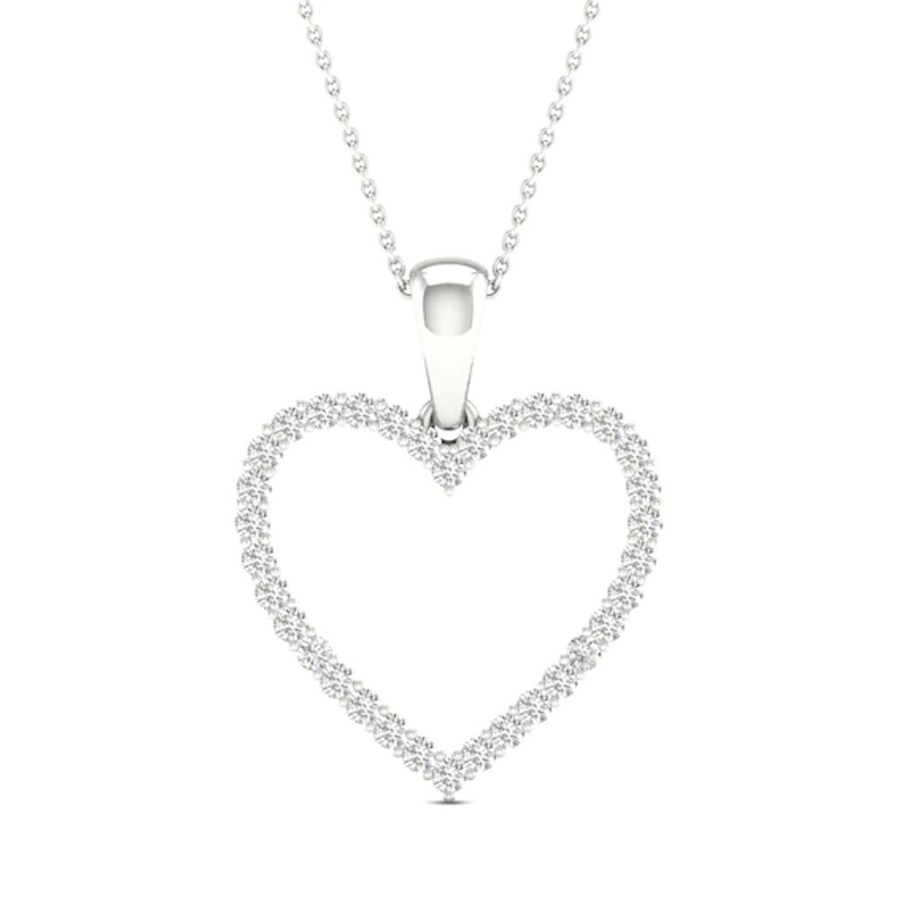Kay Diamond Heart Necklace 1/5 ct tw Round-Cut Sterling Silver 18"