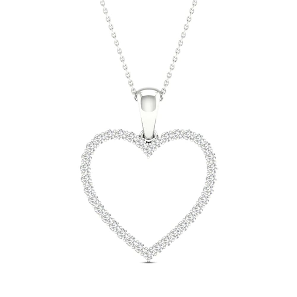 Kay Diamond Heart Necklace 1/4 ct tw Round-Cut 10K White Gold 18