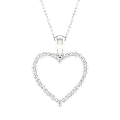 Kay Diamond Heart Necklace 1/4 ct tw Round-Cut 10K White Gold 18"
