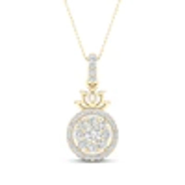 Kay By Women For Women Diamond Lotus Necklace 1/3 ct tw Round-cut 10K Yellow Gold 18"