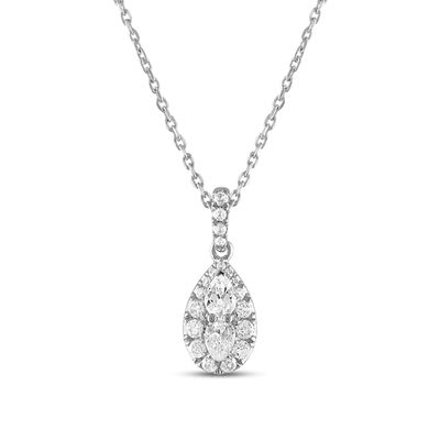Kay Forever Connected Diamond Necklace 1/4 ct tw Pear & Round-cut 10K White Gold 18