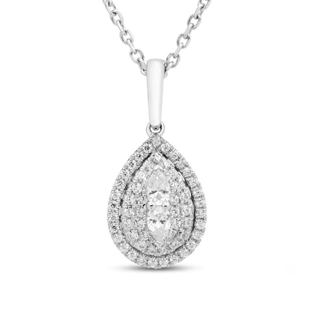 Forever Connected Diamond Necklace 1/5 ct tw Pear & Round-cut Sterling Silver 18"