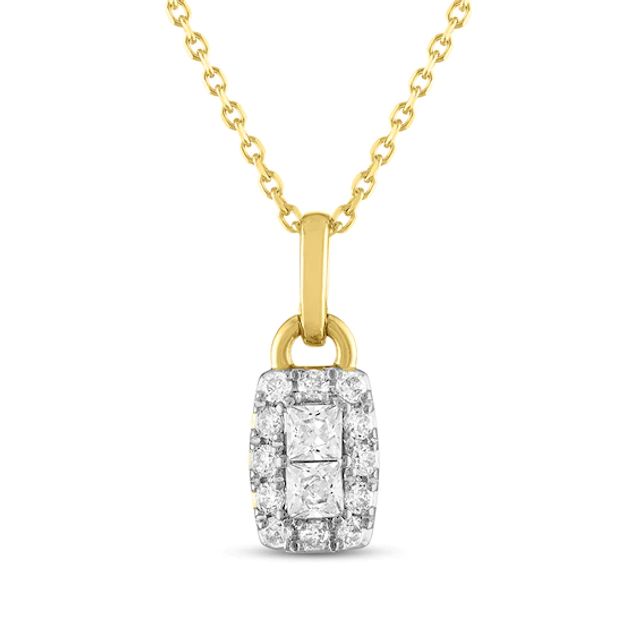 Forever Connected Diamond Necklace 1 ct tw Round & Princess-cut 10K Gold 18
