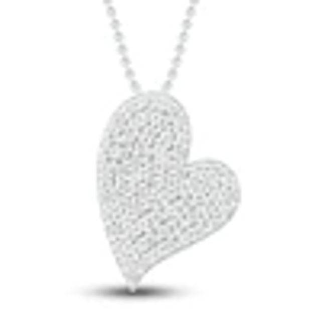 3 Carat Created Diamond Heart Pendant Necklace - EllaPhase