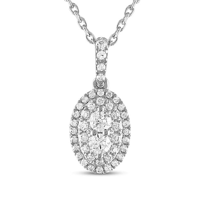 Forever Connected Diamond Necklace 1/4 ct tw Round-Cut 10K White Gold 18"