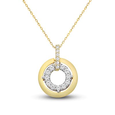 Kay Diamond Circle Necklace 1/2 ct tw Round-cut 10K Yellow Gold 18"