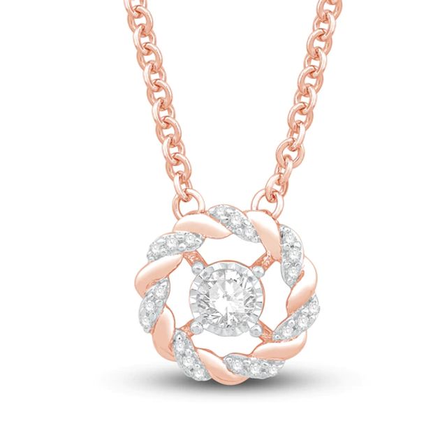 Kay Circle of Gratitude Diamond Center Stone Necklace 1/5 ct tw Round-cut Two-Tone Gold 19"
