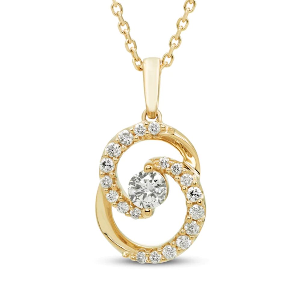 Kay Encircled by Love Diamond Necklace 1/3 ct tw Round-cut 10K Yellow Gold 18"