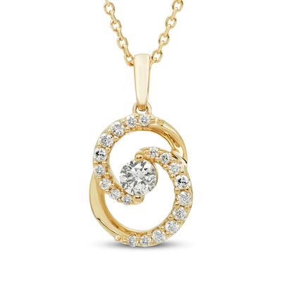 Kay Encircled by Love Diamond Necklace 1/3 ct tw Round-cut 10K Yellow Gold 18"