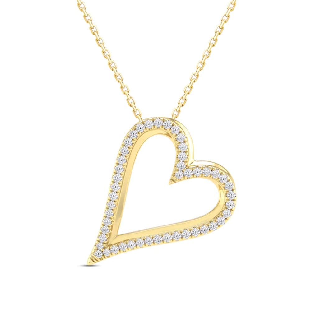 Diamond Heart Necklace 1 ct tw 10K White Gold 18